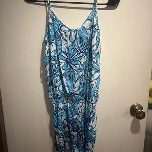 LILLY PULITZER Vibrant Blue Patterned Romper